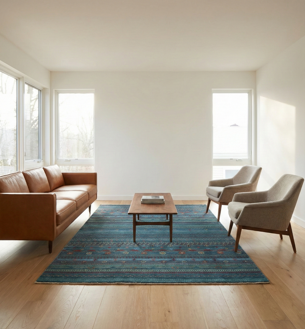 The Floating Island Placement showing a gap between furniture and rug