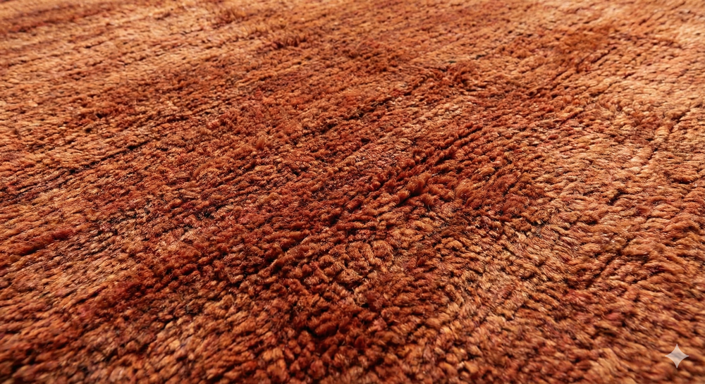 Gabbeh rug showing abrash and sheen
